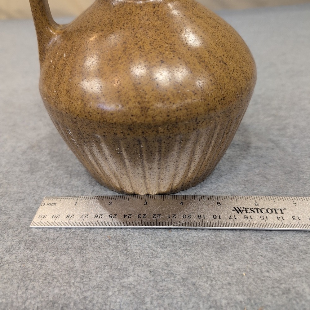 Vintage Monmouth Pottery‎ Brown Speckled Stoneware Pitcher Maple Leaf USA - Picture 10 of 10